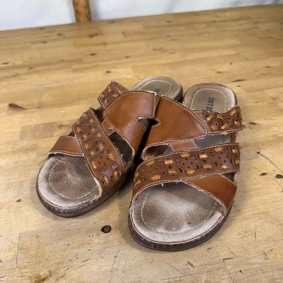 Brown Leather Women's Sandals size 7 - Picture 4 of 10